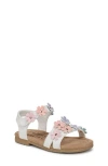 Blowfish Malibu Kids' Flower Strap Sandal In White Multi