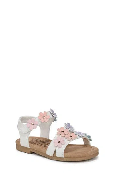 Blowfish Malibu Kids' Flower Strap Sandal In White Multi