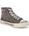 Blowfish Malibu Kimber-hi High Top Sneakers In Grey Acidwash Twill Canvas