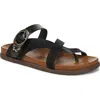 Blowfish Malibu Lilac Strappy Slide Sandal In Black Faux Nubuck