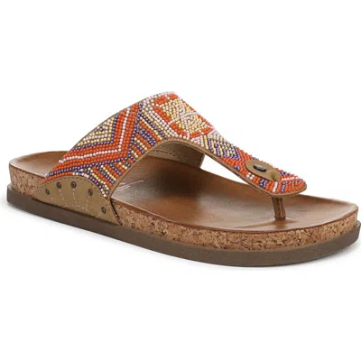 Blowfish Malibu Lyric Flip Flop In Tan Beaded Faux Nubuck