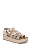 Blowfish Malibu Women's Madrid Fisherman Platform Sandals In Cloud/silver Faux Raffia