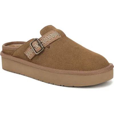Blowfish Malibu Monday Faux Shearling Lined Clog Slipper In Brown