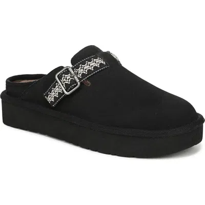 Blowfish Malibu Monday Faux Shearling Lined Clog Slipper In Black