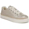 Blowfish Malibu Women's Northshore Lace Up Sneakers In Cream/silver Fabric