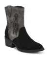 Blowfish Malibu Rebel 2 Western Booties In Black Microsuede,denim