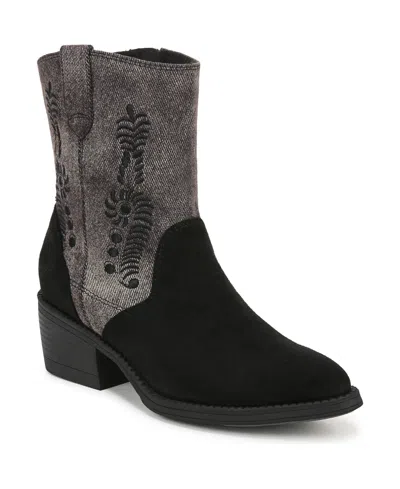Blowfish Malibu Rebel 2 Western Booties In Black Microsuede,denim