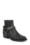 Blowfish Malibu Women's Road Trip Almond Toe Block Heel Booties In Black Faux Leather