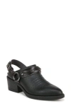 Blowfish Malibu Women's Robin Pointed Toe Block Heel Mules In Black Faux Leather