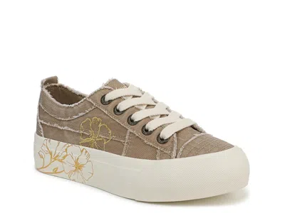 Blowfish Malibu Sadie Sun Embroidered Flower Platform Sneaker In Brown