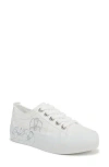 Blowfish Malibu Sadie Sun Embroidered Flower Platform Sneaker In White