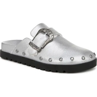 Blowfish Malibu Women's Skylar Cozy Slip On Clogs In Pewter Metallic Faux Leather