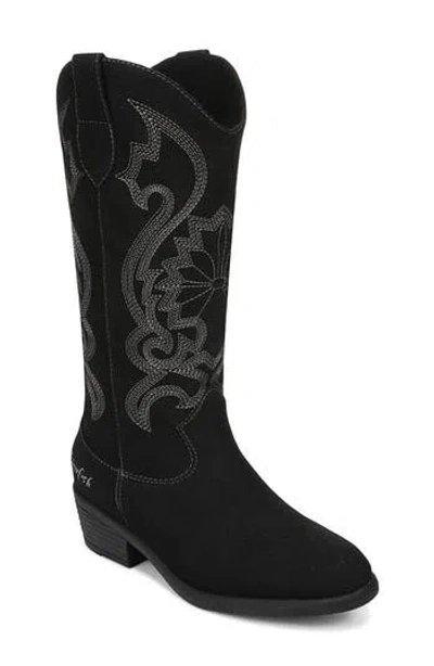Blowfish Malibu Stutter Faux Leather Western Boot In Black