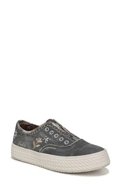 Blowfish Malibu Super Sweet Slip-on Sneaker In Charcoal Twill Fabric