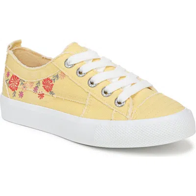 Blowfish Malibu Very Sadie Embroidered Floral Sneaker In Yellow