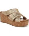 Blowfish Malibu Abi Woven Wedge Sandal In Gold Faux Raffia