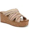 Blowfish Malibu Women's Abi Slide Wedge Sandals In Multi Zigzag Faux Raffia