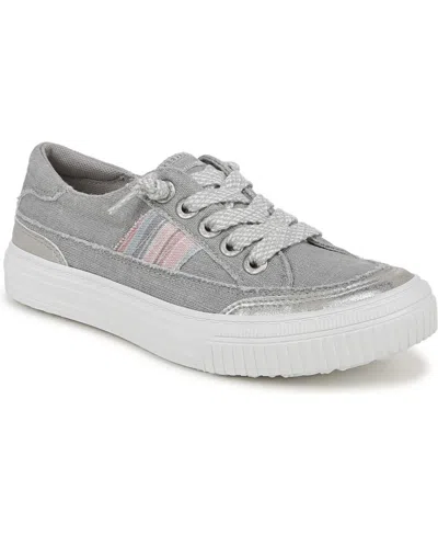 Blowfish Malibu Women's Alex Lace Up Sneakers In Fog Gray Linen Fabric