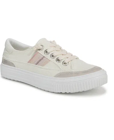Blowfish Malibu Women's Alex Lace Up Sneakers In Off White Linen,faux Leather