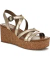 Blowfish Malibu Aurora Strappy Wedge Sandal In Gold Faux Leather