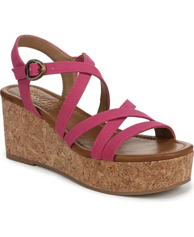 Blowfish Malibu Women's Aurora Open Square Toe Strappy Wedge Sandals In Pink