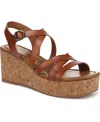 Blowfish Malibu Aurora Strappy Wedge Sandal In Scotch Brown Faux Leather