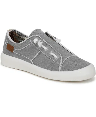 Blowfish Malibu Women's Beachside Round Toe Slip On Sneakers In Raindrop Grey Twill Fabric