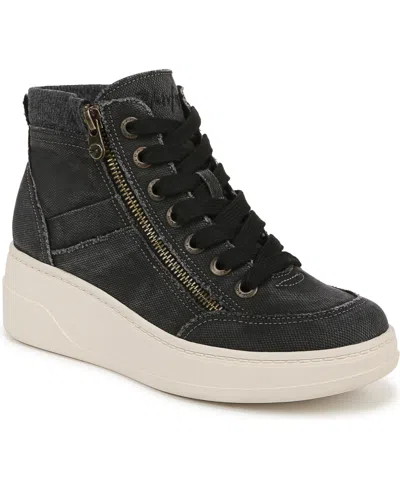 Blowfish Malibu Women's Camden Wedge High Top Sneakers In Black Distressed Canvas