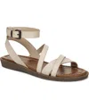 Blowfish Malibu Women's Daffodil 2 Strappy Low Wedge Sandals In Coconut Faux Leather