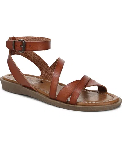 Blowfish Malibu Women's Daffodil 2 Strappy Low Wedge Sandals In Scotch Faux Leather
