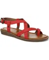 Blowfish Malibu Women's Devon 3 Toe Loop Strappy Flat Sandals In Red Faux Nubuck