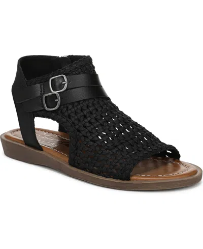 Blowfish Malibu Women's Dream Strappy Low Wedge Sandals In Black Faux Suede