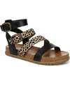 Blowfish Malibu Fancy Ankle Sandal In Black,leopard Faux Leather