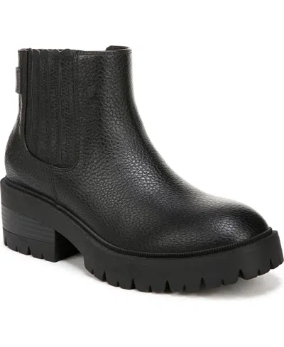 Blowfish Malibu Women's Joy Lug Sole Chelsea Booties In Black Faux Leather- Polyurethane