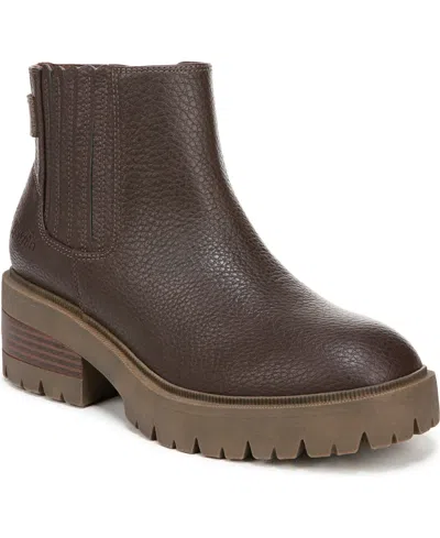 Blowfish Malibu Women's Joy Lug Sole Chelsea Booties In Dark Brown Faux Leather