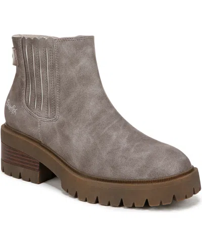 Blowfish Malibu Women's Joy Lug Sole Chelsea Booties In Grey Faux Nubuck