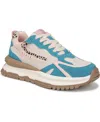 Blowfish Malibu Womens Pink Blue Retro Lace-up Sneakers -leo In Pink,blue Multi Microsuede,faux Leather-