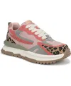 Blowfish Malibu Women's Leo Lace Up Platform Sneakers In Pink,tan,black Microsuede,faux Leather-