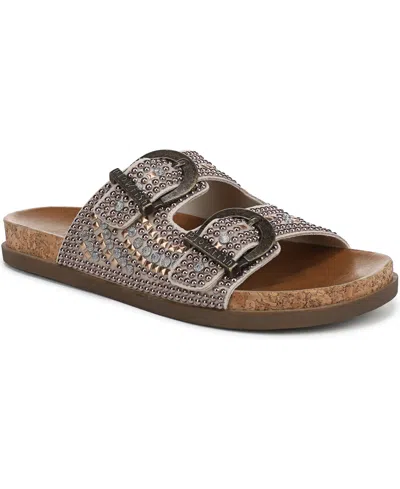 Blowfish Malibu Women's Lima Open Round Toe Slide Platform Sandals In Beige Studded