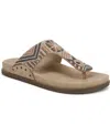 Blowfish Malibu Women's Lyric Open Round Toe Thong Platform Sandals In San Beaded Faux Nubuck