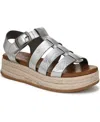 Blowfish Malibu Madrid 2 Espadrille Platform Wedge Sandal In Silver Metallic Faux Leather