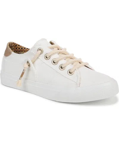 Blowfish Malibu Women's Martina Lace Up Platform Sneakers In White Twill Fabric