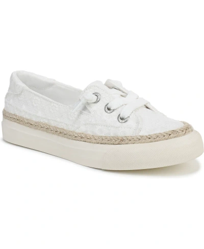 Blowfish Malibu Women's Moon Lace Up Boat Shoes In White Canvas