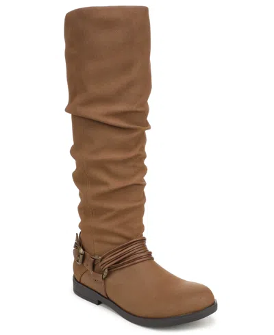 Blowfish Malibu Women's Petra Round Toe Boots In Tan Faux Leather