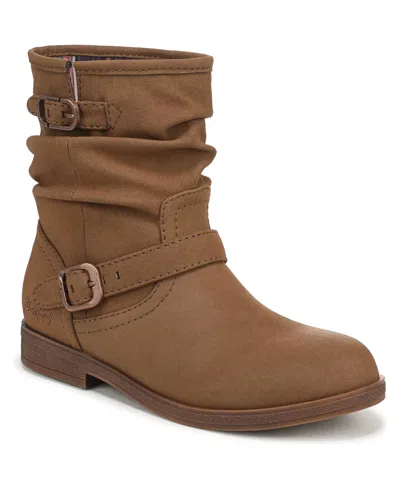 Blowfish Malibu Women's Piers Slouch Slip-on Almond Toe Faux Leather Boots In Brown