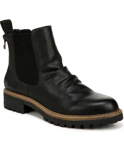 Blowfish Malibu Women's Redsen Chelsea Lug Sole Short Boots In Black Faux Leather