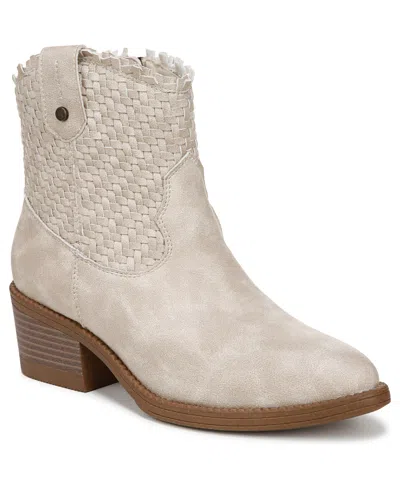 Blowfish Malibu Women's Ricky Block Heel Western Short Boots In Cloud Grey Woven Faux Leather