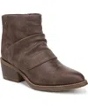 Blowfish Malibu Women's Riley Almond Toe Block Heel Booties In Dark Brown Faux Leather- Polyurethane