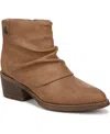 Blowfish Malibu Women's Riley Almond Toe Block Heel Booties In Tan Faux Nubuck