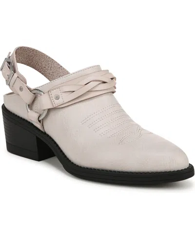 Blowfish Malibu Women's Robin Pointed Toe Block Heel Mules In Off White Faux Leather
